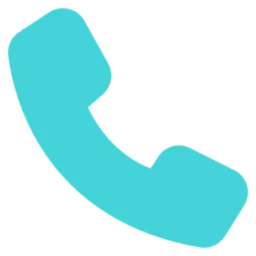 Icon of a blue telephone handset.
